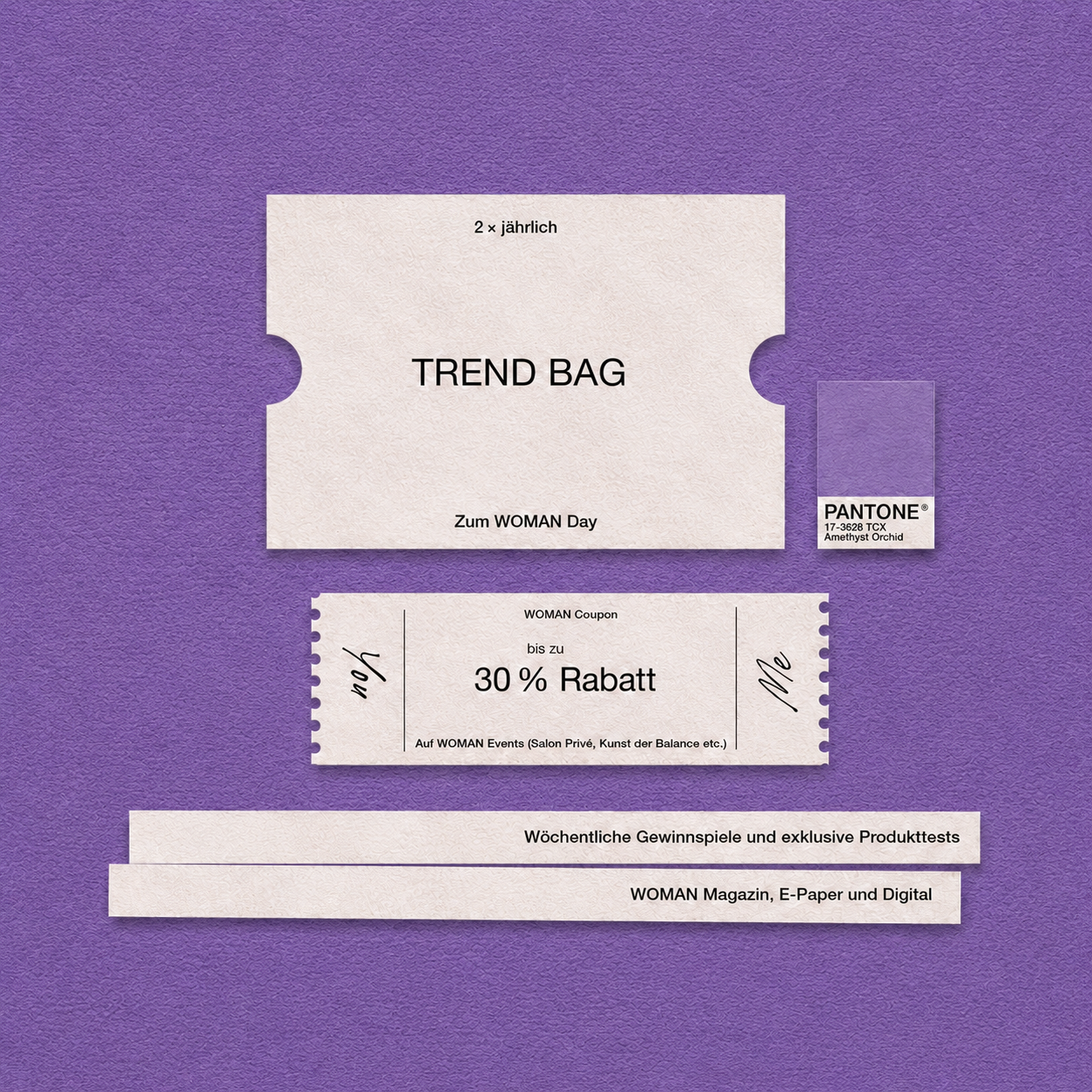 WOMAN Magazin für 1 Jahr inkl. Trendbags mit Beauty-Produkten im Wert von € 100.-